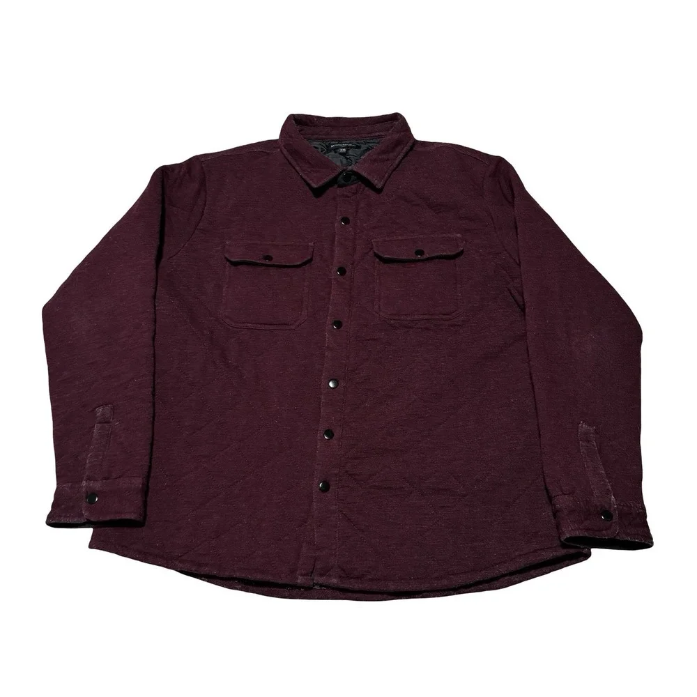 Banana Republic Men's Snap Up Quilt Lined Shirt Jacket *Flaws* Size XXL 26.5x30‎
